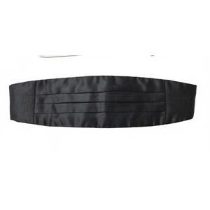 Black Satin Cummerbund with Adjustable Strap